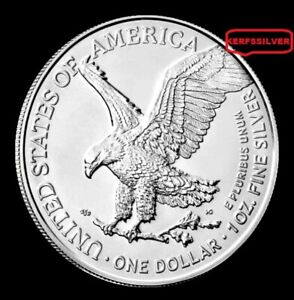 2021 AMERICAN SILVER EAGLE  1  OZ. FINE SILVER COIN IN CAPSULE 999 TYPE 2 BU-UNC