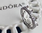 Authentic Pandora Clear Sparkling Crown Ring #197087CZ