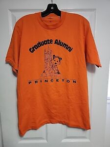 Vintage Princeton Tigers Graduate Alumni Graphic T-shirt Orange