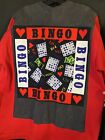 Vintage Bingo Denim Cardigan Jacket Hearts Money Retro Emo Grunge Mall Goth SzXL