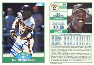New ListingR.J. Reynolds Signed 1989 Score #91 Card Pittsburgh Pirates Auto AU