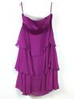 Monsoon Purple Strapless Knee-length Silk Prom Dress UK 16