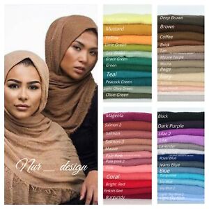 28 colors Premium Cotton Viscose Maxi Crinkle Muslim Woman Hijab Scarf 180x100cm