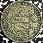 1923 Peru 1 Sol Lot#D6905 Large Silver Coin!