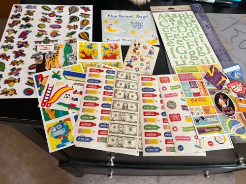 15 NEW Sheets of Stickers Lots of Variety Some Doubles ABCs Zoo Mickey!!!