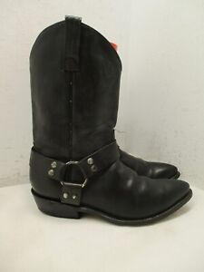 Cowtown Black Leather Pointed Toe Harness Biker Boots Mens Size 9 D Sty 435