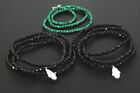 3pc Bead Lot Malachite Necklace Wrap Onyx Bracelets Sterling Hamsa Charm