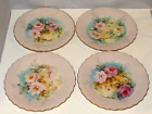 Mary Kay Crowley Flower Hand-painted Floral Decorative Plate Signed Set of 4