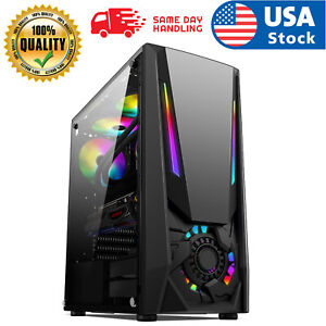 USA Destroyer ATX Mid Tower Desktop PC Gaming RGB Computer Case Acrylic Black