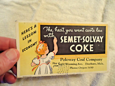 vintage Semet-Solvay Coke Coal, Poloway Coal Co., Dearborn, MI Adv. Ink Blotter