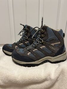 LL Bean Tek 2.5 Boots Womens Size 8 Blue Grey Ankle Winter Hiking Shoes Dri-Lex