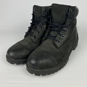Timberland Junior 6-Inch Premium Waterproof Black Nubuck Boots 12907 Size 5 M