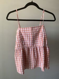 Wild Fable Pink Checkered Babydoll Top Size XL