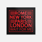 Rome New York Paris London Wait For Me Travel Car Bumper Vinyl Sticker Decal