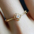 Elegant 18k Yellow Gold Plated Rings Women Cubic Zircon Jewelry Sz 6-10