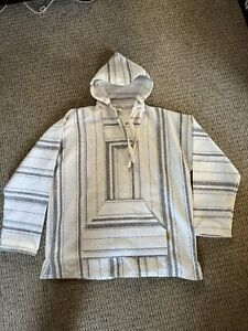 Genuine Baja Hoodie Made In Mexico Poncho Sweatshirt Texture Stripe XXL Molina