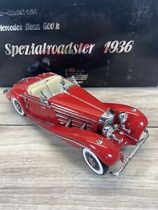CMC Mercedes Benz 500k Spezialroadster 1936 Red 1/24 Box Diecast Car SEE NOTES