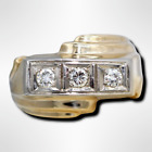 14K Gold Men's Channel 3 Diamond Pinky  Ring (Size 8.5)