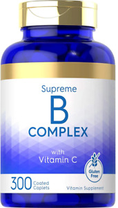 B Complex with Vitamin C 300 Caplets Vegetarian/Non GMO/Gluten Free/No Preserv