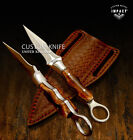 IMPACT CUTLERY 1-OF-A-KIND CUSTOM  BOOT KNIFE DAGGER FULL TANG CAMEL BONE HANDLE