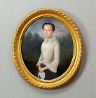 New Listing19th Century French Portrait of a Young Lady, Antique Small Oval Oil Painting