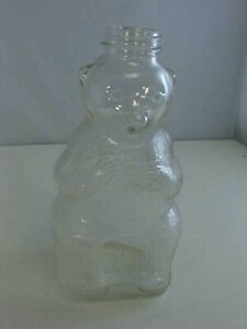 Syrup Jar Snow Crest Beverages Salem Mass Clear Glass Bear Image Bank Lid Gone