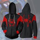 Spiderman Into the Spider Verse Hoodie Miles Morales Cosplay Costume Sweatshirt