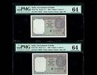 2, 1 Rupee Notes India(1963) ,L K Jha , Pick #76a UNC PMG 64