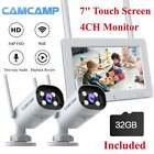 2K Wireless Security Camera System with Monitor Outdoor 2.4G Wifi IP Camera+32GB