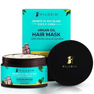 PILGRIM Korean Argan Oil Hair Mask for dry & frizzy hair with White Lotus -200ml