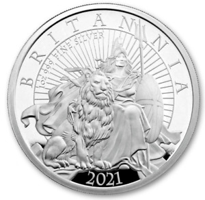 2021 Great Britain 1 oz Silver Proof, Britannia with Lion Royal Mint