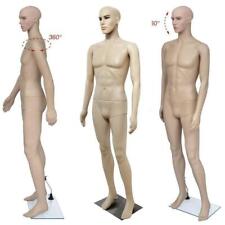 Male Mannequin Full Body PE Realistic Display Head Turns Form w/ Base US SHIP