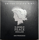 2023 - S Proof Peace Silver Dollar Coin  23XL OGP Box & COA In Hand