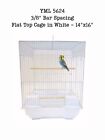 NWT White Bird Cage YML 5624 Bar Spacing Tall Flat Top