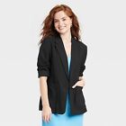 Women's Relaxed Fit Essential Blazer - A New Day Black S