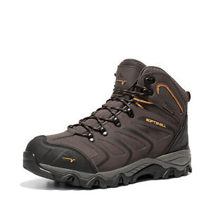 WIDE SIZE Mens Hiking Boots Waterproof Non-slip Leather Climbing Camping Shoes