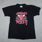 Vintage Chicago Bulls Tee Youth Large 14-16 Black Logo Athletic Tag