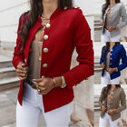 Womens Slim Button Blazer Coat Long Sleeve Formal Business Casual Jacket Outwear