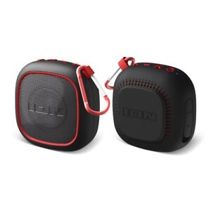 ION Audio Magnet Rocker Portable Bluetooth Speaker 2 Pack,Water Resistant, Black