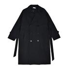 Mens Double Breasted Mid Windbreaker Office Trench Coat Large Size Cargo Coats