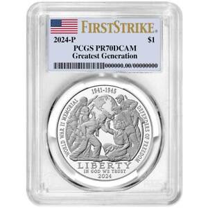 Presale - 2024-P Proof $1 Greatest Generation Silver Commemorative PCGS PR70D...