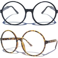 OVERSIZE ROUND CLEAR LENS EYE GLASSES Retro Big Hipster Nerd Eyewear Geek