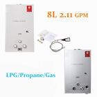 8L 2.11 GPM LPG Propane Gas Instant Hot Water Heater Camping Outdoor w/ Shower