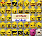 LEGO - MALE Minifigure Heads - PICK YOUR STYLE - Yellow Print Faces Head People