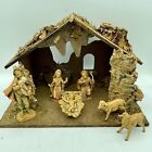 Vintage Fontanini Depose Italy 1983 Nativity Set 7 Pcs w Creche Stable Christmas