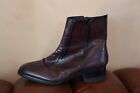 Florsheim Men's Essex Boot Size 12 D Burgundy Leather Moc Toe Zipper Dress Shoe