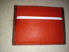 New Men's  Red Leather Coach Card Case