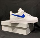 Nike Air Force 1 Low White  (BLUE Custom Swoosh)