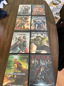 Lot of 8 Marvel Movie DVDS- all in Very good condition. Thor, Avengers, Hulk