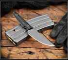 RMJ Tactical Knife Unmei Nitro-V Tungsten Finish Black G10 Black Kydex Sheath